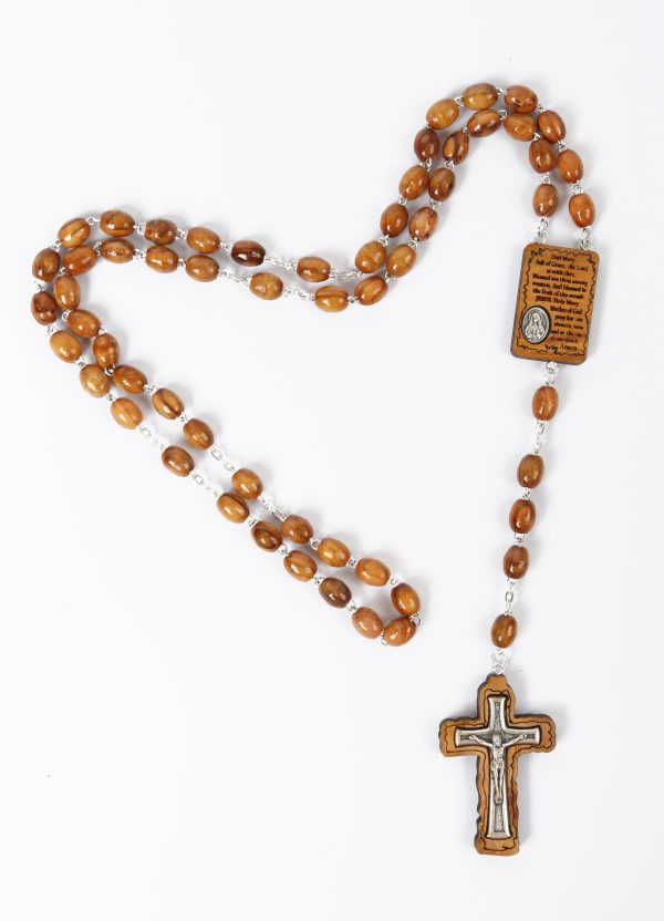 Olive wood cross necklace