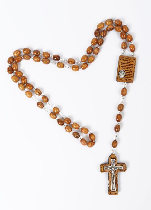 Olive wood cross necklace