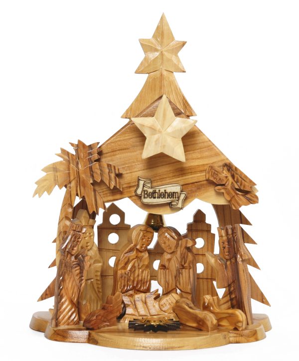 Olive Wood Nativity Christmas Scene