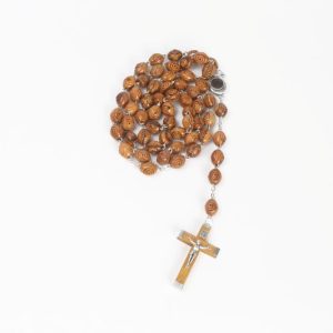 Rosary with Soil from the Holyland Center and Metal Crucifix