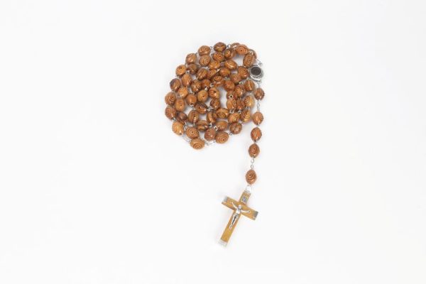 Rosary with Soil from the Holyland Center and Metal Crucifix