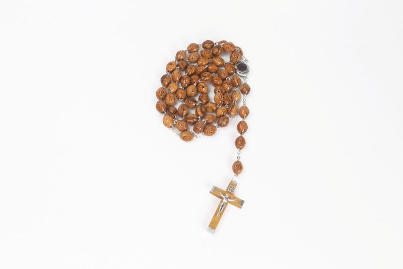 Rosary with Soil from the Holyland Center and Metal Crucifix